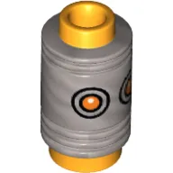 Minifig Head Special, Bright Light Orange Pencil Top with Ferrule and Orange Eyes Print