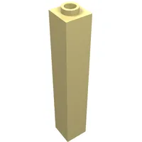 Brick 1 x 1 x 5 with Blocked Open or Hollow Stud