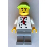 Chef, Red Neckerchief, Light Bluish Gray Legs, Lime Cap