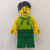 Lime Torso, Green Legs, Black Hair