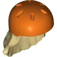 Hair and Helmet, Long with Reddish Orange Helmet Pattern