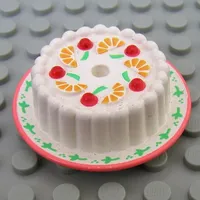 Scala, Food, Cake with Red Cherries and Oranges Print