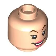 Minifig Head Tinker Bell, Brown Eyebrows, Eyelashes, Coral Lips, Open Mouth Smile Print