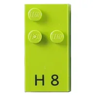 Braille Brick 2 x 4 with 3 Studs ⠓ and 'H 8' Print