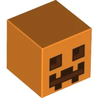 Minifig Head Special, Cube with Pumpkin Jack O' Lantern Print