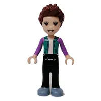 Ethan - Dark Turquoise Top, Black Pants