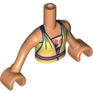 Minidoll Torso Girl, with Yellow Top, Dark Blue Trim, Pink Belt
