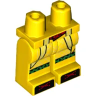 Hips and Yellow Legs with Bright Light Yellow Straps, Green Knees, Dark Red Belt and Shoes Print