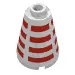 Cone 2 x 2 x 2, Blocked Open Stud and Horizontal Red Stripes Print