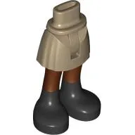 Minidoll Hips and Short Skirt with Reddish Brown Legs and Black Boots Print [Thin Hinge]