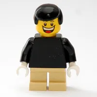 Boy, Plain Black Torso, Short Tan Legs