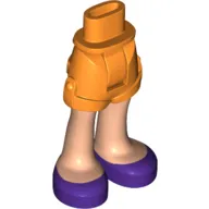 Minidoll Hips and Shorts with Light Nougat Legs and Dark Purple Shoes