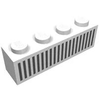Brick 1 x 4 with Black 20 Bars Grill Print
