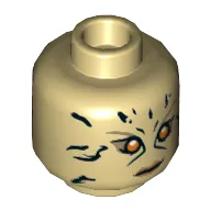 Minifig Head Cheetah, Black Spots, Yellow Eyes, Fangs, Neutral / Angry Print