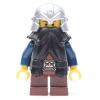 Dwarf, Black Beard, Metallic Silver Helmet