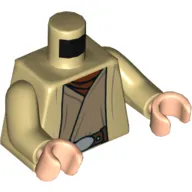 Torso Robe, Dark Tan Undershirt and Belt with Buckle and Pouch Print, Tan Arms, Light Nougat Hands