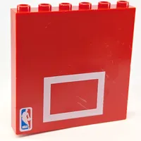 Brick 1 x 6 x 5 with White Rectangle/Basketball Board print