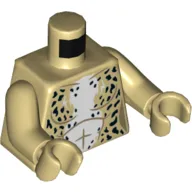 Torso Leopard with Black Spots and White Fur Print, Tan Arms and Hands