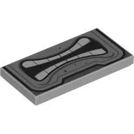 Tile 2 x 4 with Thwomp Face, Bottom Half, Teeth, Angry Grin print