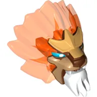 Large Figure Head Lion with Blue Eyes with White Pupils Print