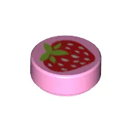 Tile Round 1 x 1 with Strawberry Print
