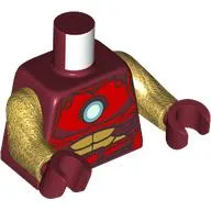 Torso, Red/Dark Red/Gold Iron Man Armor, Bright Light Yellow Round Arc Reactor print, earl Gold Arms, Dark Red Hands