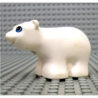 Duplo Animal Polar Bear Cub with Round Eyes Print [No Base]