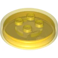 Function Brick Round 4 x 4 x 2/3 with 4 Studs and Trans Orange Bottom Pattern (Generic for Gadgets)