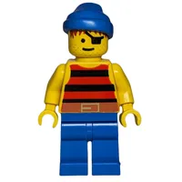 Pirate - Red/Black Stripes, Blue Legs, Blue Bandana