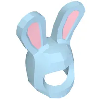 Costume / Mask, Rabbit / Bunny Ears with Bright Pink Auricles Print