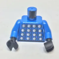 Torso Soccer Jersey, Studded Armor / '1' on Back Print, Blue Arms, Black Hands