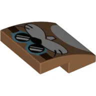 Slope Curved 2 x 2 x 2/3 with Animal, Teeth, Medium Azure Goggles print