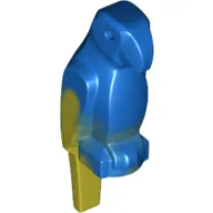 Animal, Bird, Parrot, Wide Beak and Tail with Marbled Blue Pattern