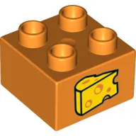 Duplo Brick 2 x 2 with Cheese Print