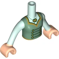 Minidoll Torso Girl, Sand Green Tunic, Light Aqua Arms, Light Nougat Arms