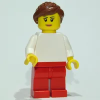 White Torso, Red Legs, Dark Brown Hair