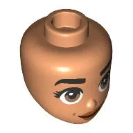 Minidoll Head, Black Eyebrows, Brown Eyes, Nougat Lips