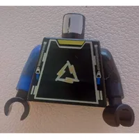 Torso, Odd Arms, Alpha Team Arctic Logo, Zippers and Blue Tabs Print, Left Black Arm, Right Blue Arm, Black Hands