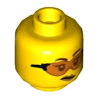 Minifig Head Gracie Goodhart, Trans-Orange Glasses and Smirk / No Glasses and Smile Print
