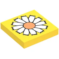 Tile 2 x 2 with Flower Print