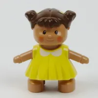 Duplo Doll with Yellow Dress and White Collar Print (Baby)