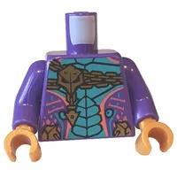 Torso Armor, Gold Chain, Dark Turquoise Scales print, Dark Purple Arms, Pearl Gold Hands