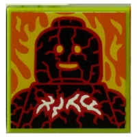 Tile 2 x 2 with Burning Lava print (43109-1)