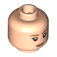 Minifig Head Max Mayfield, Dark Orange Eyebrows, Nougat Lips, Crooked Smirk / Angry