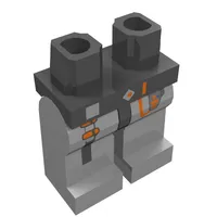 Hips and Light Gray Legs with Gold Circuitry Print