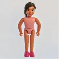 Belville Figure Fixed Elbows, Child, Female, Black Hair Long, Bright Pink Top, Magenta Shoes