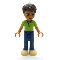 Robert - Lime Vest, Dark Blue Trousers