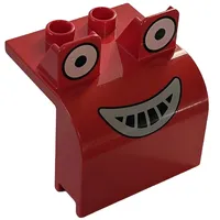 Duplo Bulldozer Front with Eyes Looking Straight and Smile Print (Muck)