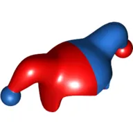 Jester's Cap with Blue Half and Blue Pom Print