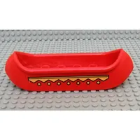 Duplo Boat / Canoe 2 x 8 with Yellow Zigzag Line and Dots Print